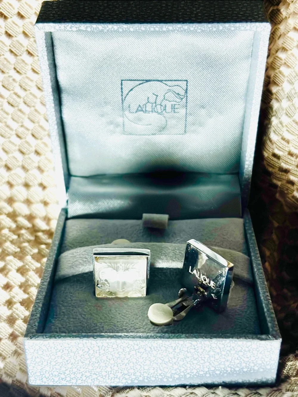 Lalique “Masque de Femme” Clip On Earrings in 925 Silver